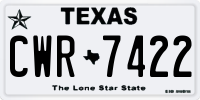 TX license plate CWR7422