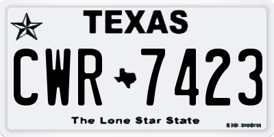TX license plate CWR7423