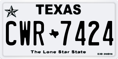 TX license plate CWR7424
