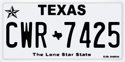 TX license plate CWR7425