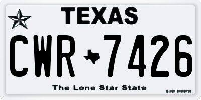 TX license plate CWR7426