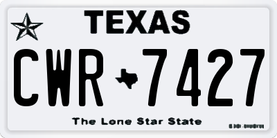TX license plate CWR7427