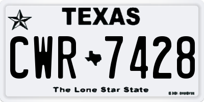 TX license plate CWR7428