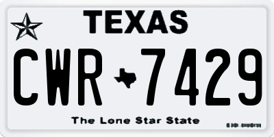 TX license plate CWR7429