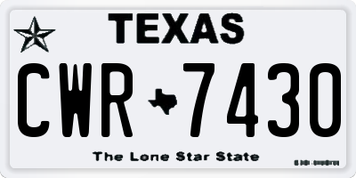 TX license plate CWR7430