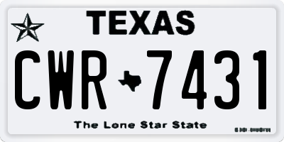 TX license plate CWR7431