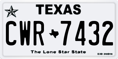TX license plate CWR7432
