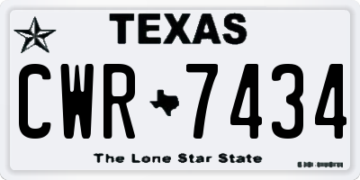 TX license plate CWR7434