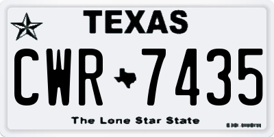 TX license plate CWR7435