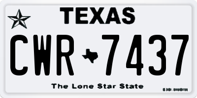 TX license plate CWR7437