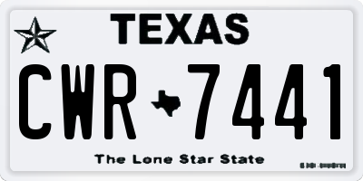 TX license plate CWR7441