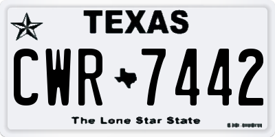 TX license plate CWR7442