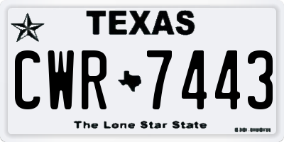 TX license plate CWR7443