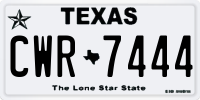 TX license plate CWR7444