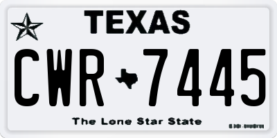 TX license plate CWR7445