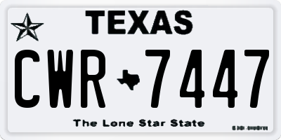TX license plate CWR7447