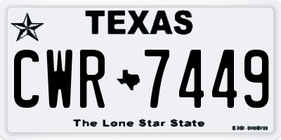 TX license plate CWR7449