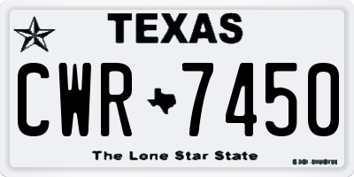 TX license plate CWR7450
