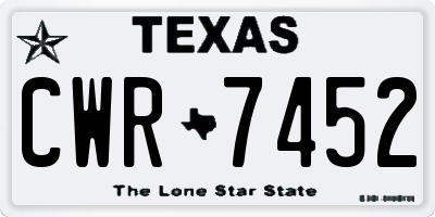 TX license plate CWR7452