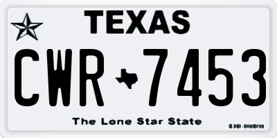 TX license plate CWR7453