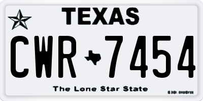 TX license plate CWR7454