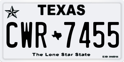 TX license plate CWR7455