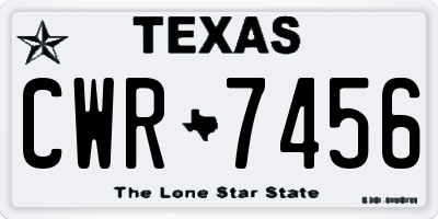 TX license plate CWR7456