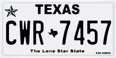 TX license plate CWR7457