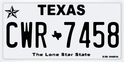 TX license plate CWR7458
