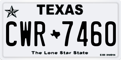 TX license plate CWR7460