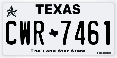 TX license plate CWR7461