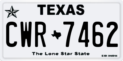 TX license plate CWR7462