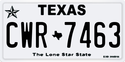 TX license plate CWR7463