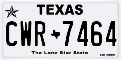 TX license plate CWR7464