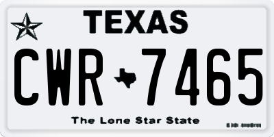 TX license plate CWR7465