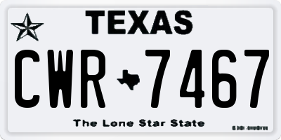 TX license plate CWR7467
