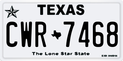TX license plate CWR7468