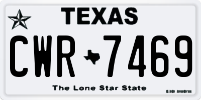 TX license plate CWR7469