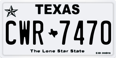 TX license plate CWR7470
