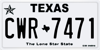 TX license plate CWR7471