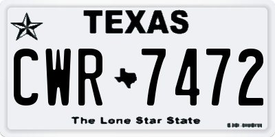 TX license plate CWR7472