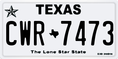 TX license plate CWR7473