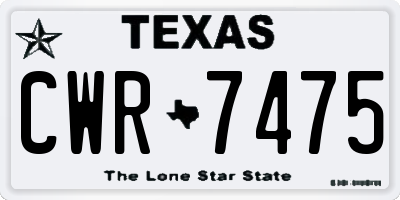 TX license plate CWR7475