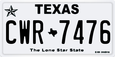 TX license plate CWR7476