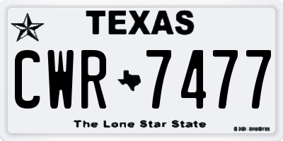 TX license plate CWR7477