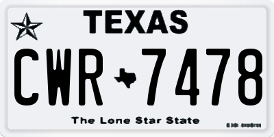 TX license plate CWR7478