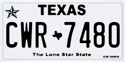 TX license plate CWR7480