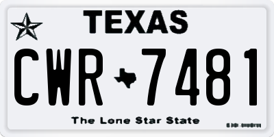TX license plate CWR7481