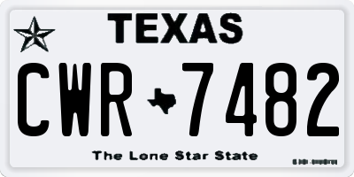TX license plate CWR7482