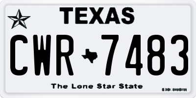 TX license plate CWR7483